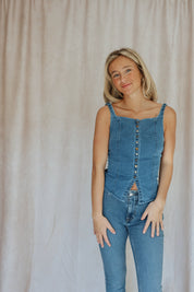 A Moment In Time Vest Denim