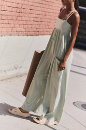 Hot Shot Strappy Onesie in Green Tea