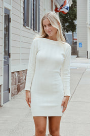 Suzie Ivory Long Sleeve Mini Dress