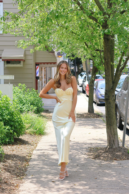 Seashell Satin Midi Light Yellow