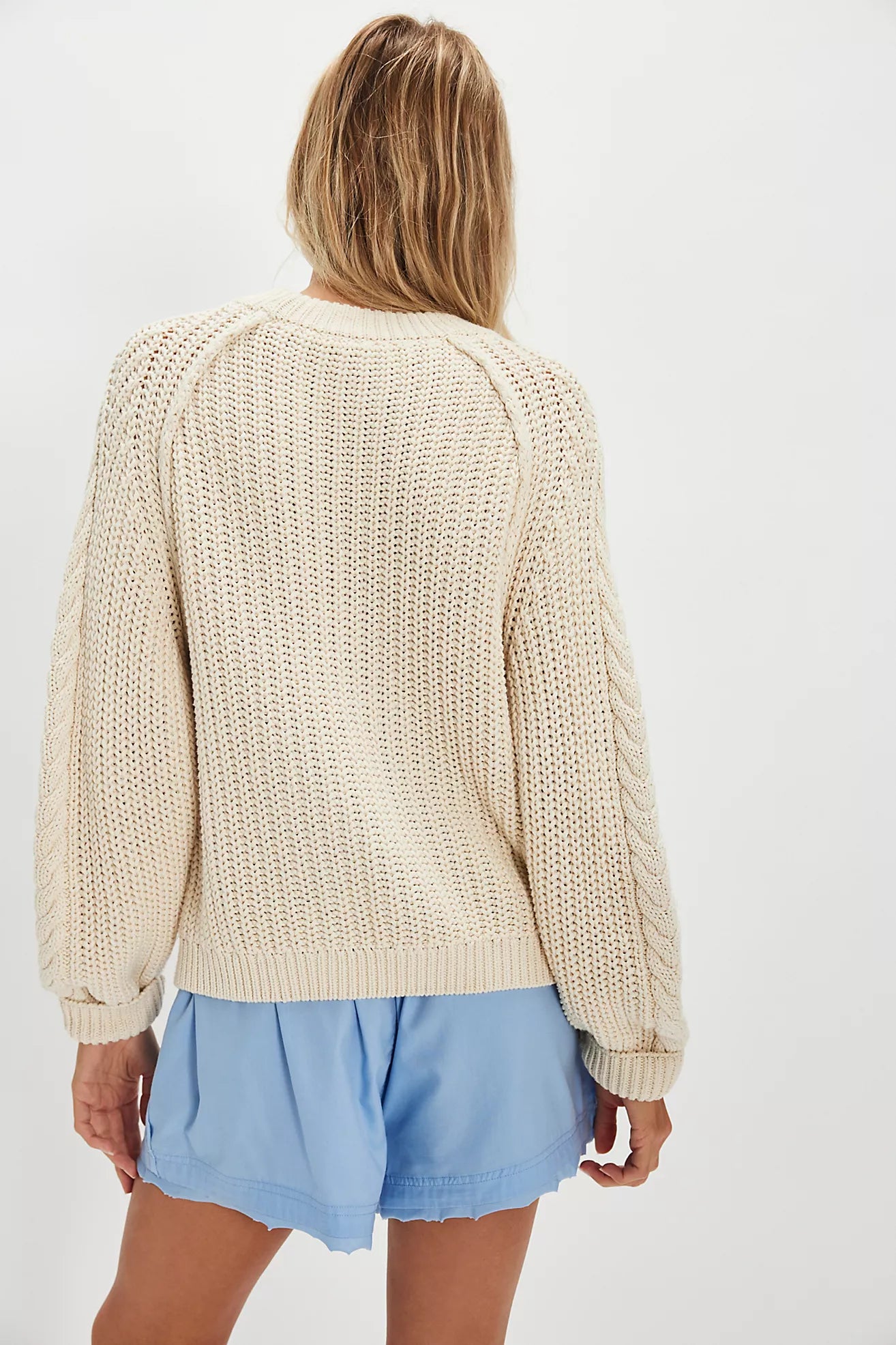 Frankie Cable Knit Sweater in Buttercream