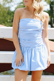 Gigi Dress Vintage Blue Stripe