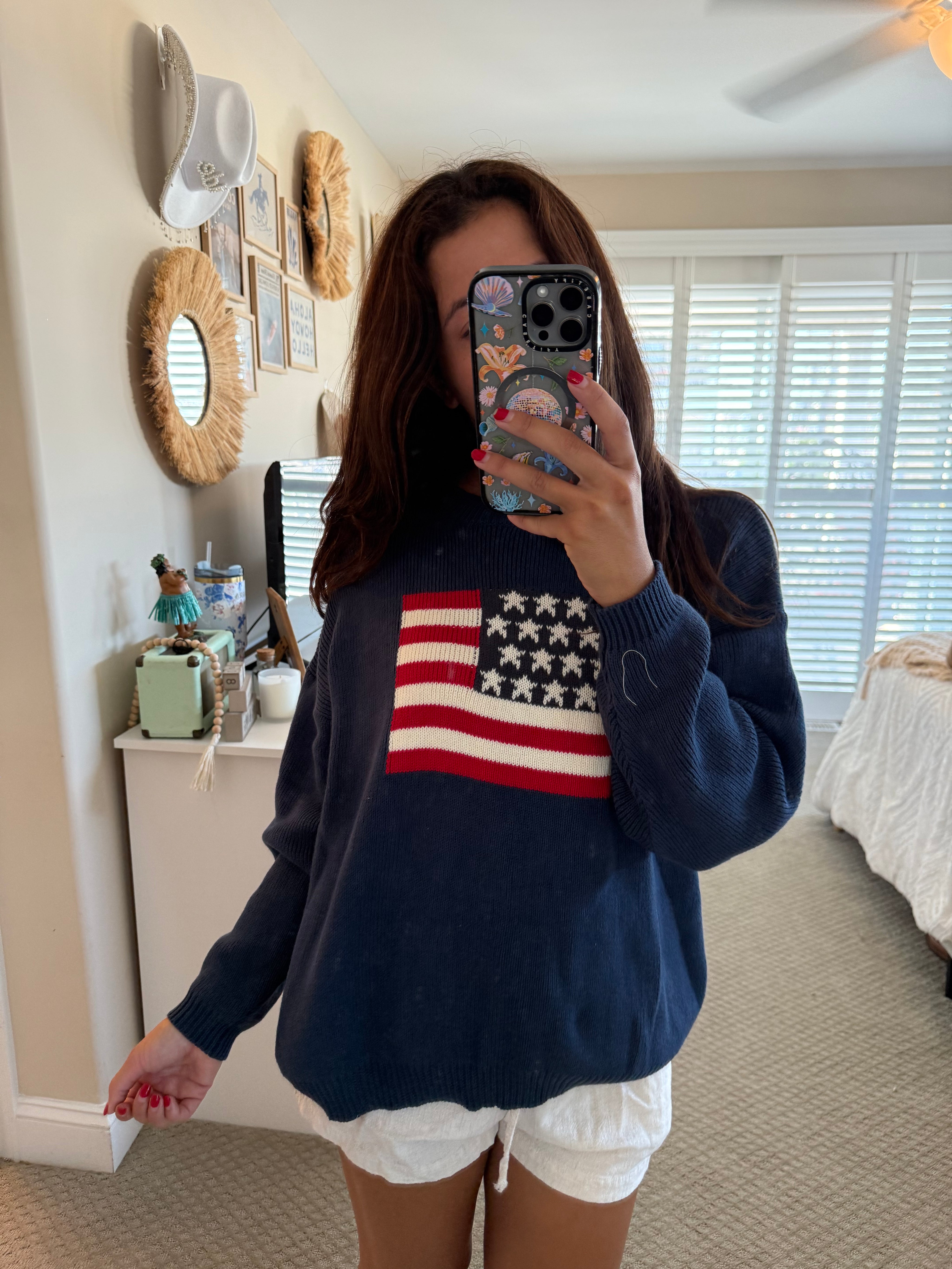 Home of the Free Sweater Navy