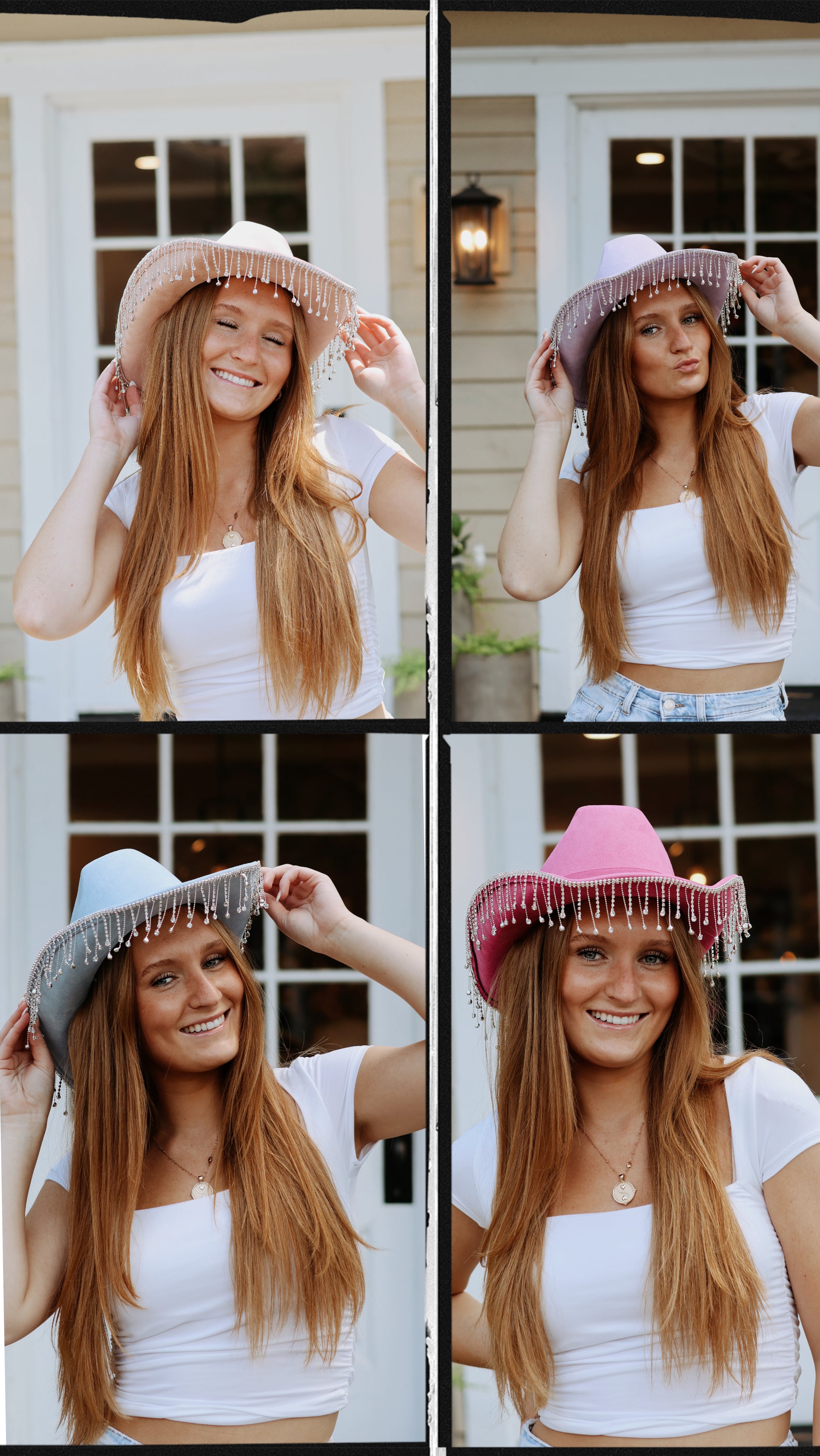 Rhinestone Fringe Cowgirl Hat