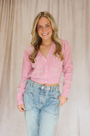 Pink Pearly Club Cardi