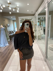 Peyton Dark Cheetah Denim Mini Skirt