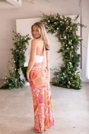 ALEXIS HALTER CUT OUT MAXI DRESS - PEACH