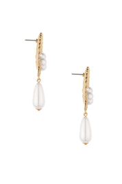 Golden Seashell Pearl Drop 18k Gold Plated Earrings