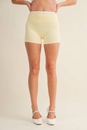Contrast Binding Biker Shorts: Hot Pink Combo