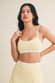 Contrast Binding Skort with Slit: Lemon