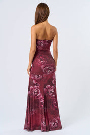 Cheetah Rose Strapless Maxi