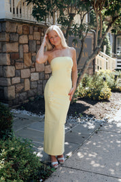 Evee Strapless Maxi Dress in Yellow
