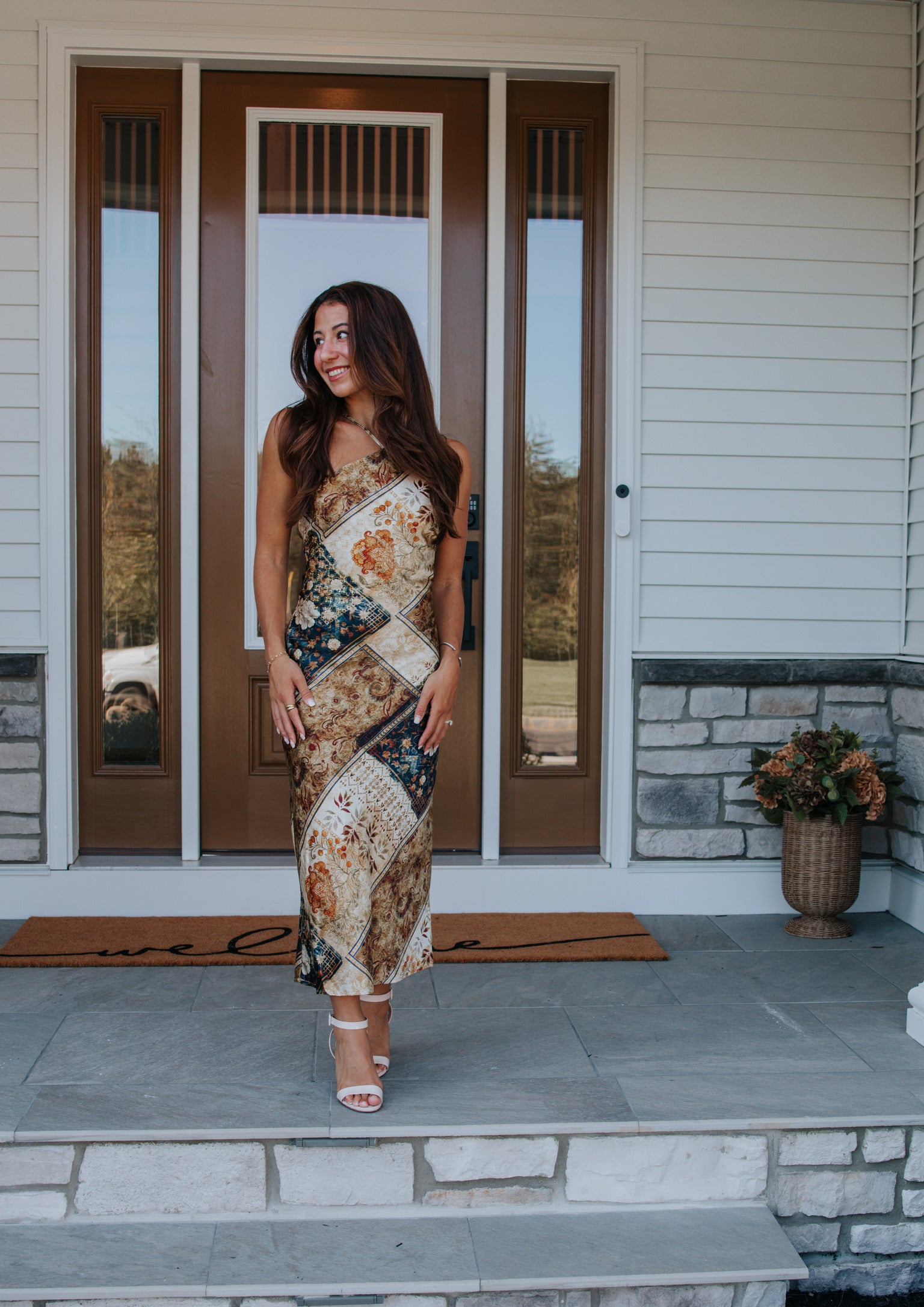 Tate Bandana Print Midi Dress | Lulus