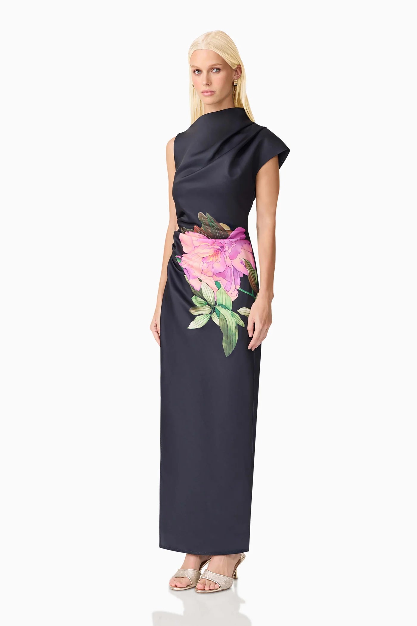 Azelie Asymmetrical Gown in Black