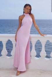 ARABELLE HIGH NECK MAXI DRESS - PETAL