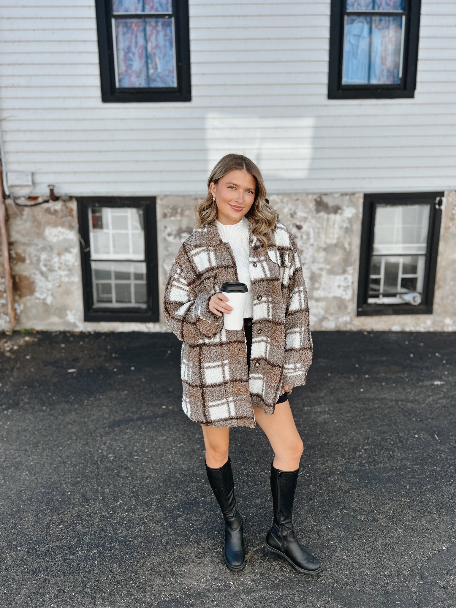 Mallory Plaid Sherpa Jacket