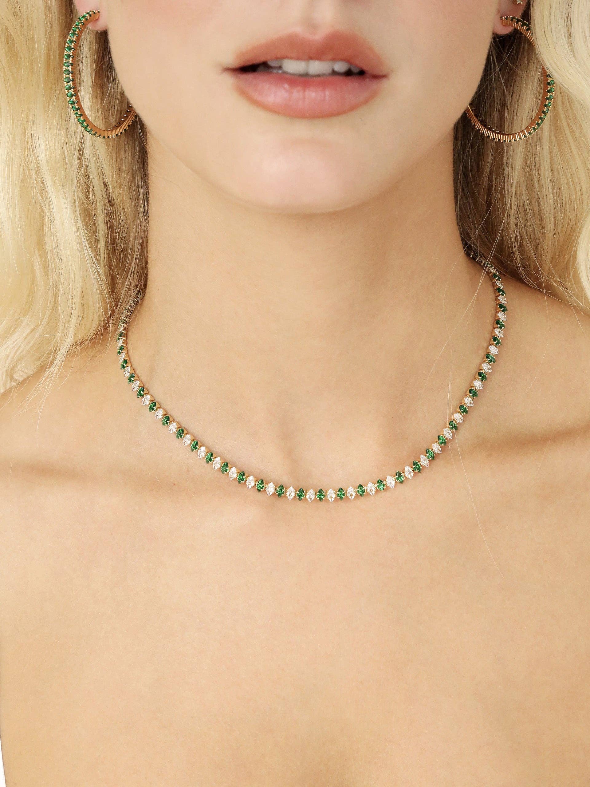 Marquise Necklace: Clear Crystal with 18k Gold Plating