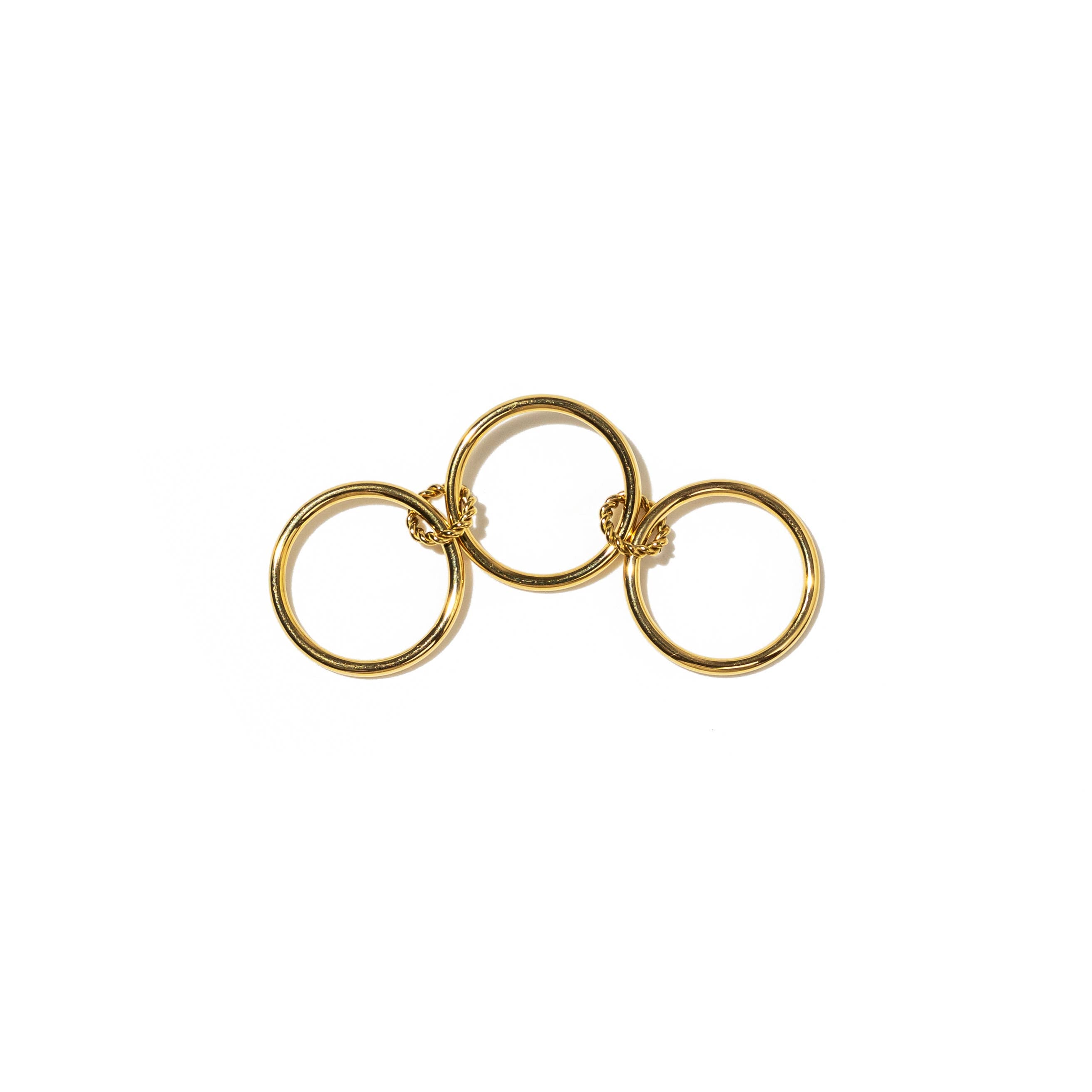 Waterproof Gold Triple Stacked Ring