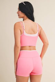 Double Layered Tank Top: Hot Pink Combo