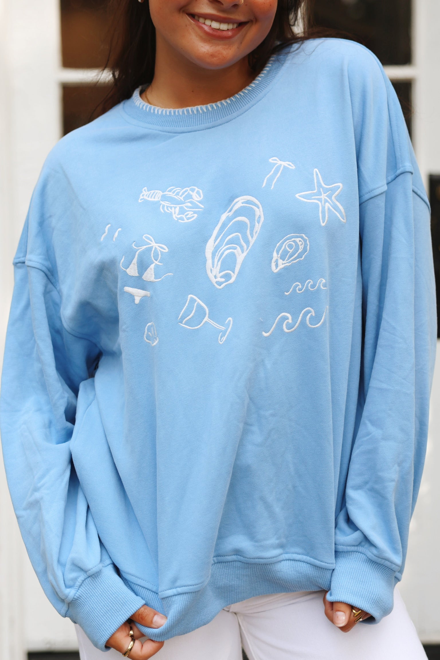 "Summer Vibes" Embroidered Sweatshirt