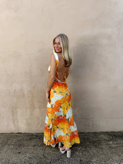 Citrus Bloom Maxi Orange Floral