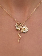 Serpentina Charm Necklace: Peridot with 18k Gold Plating / One Size