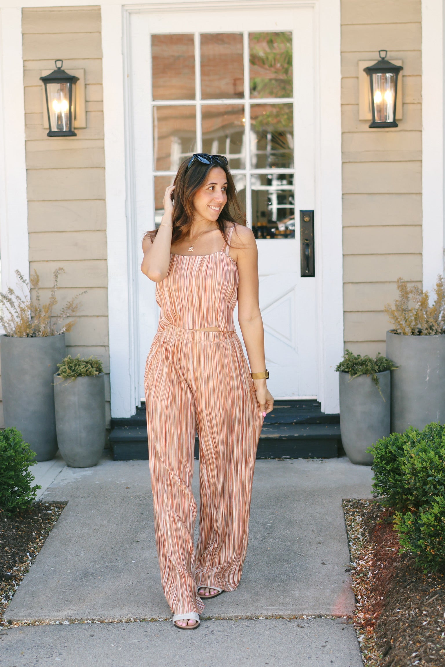 Ansel Terracotta Pleat Pants