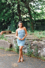 Matilda Strapless Denim Mini Dress
