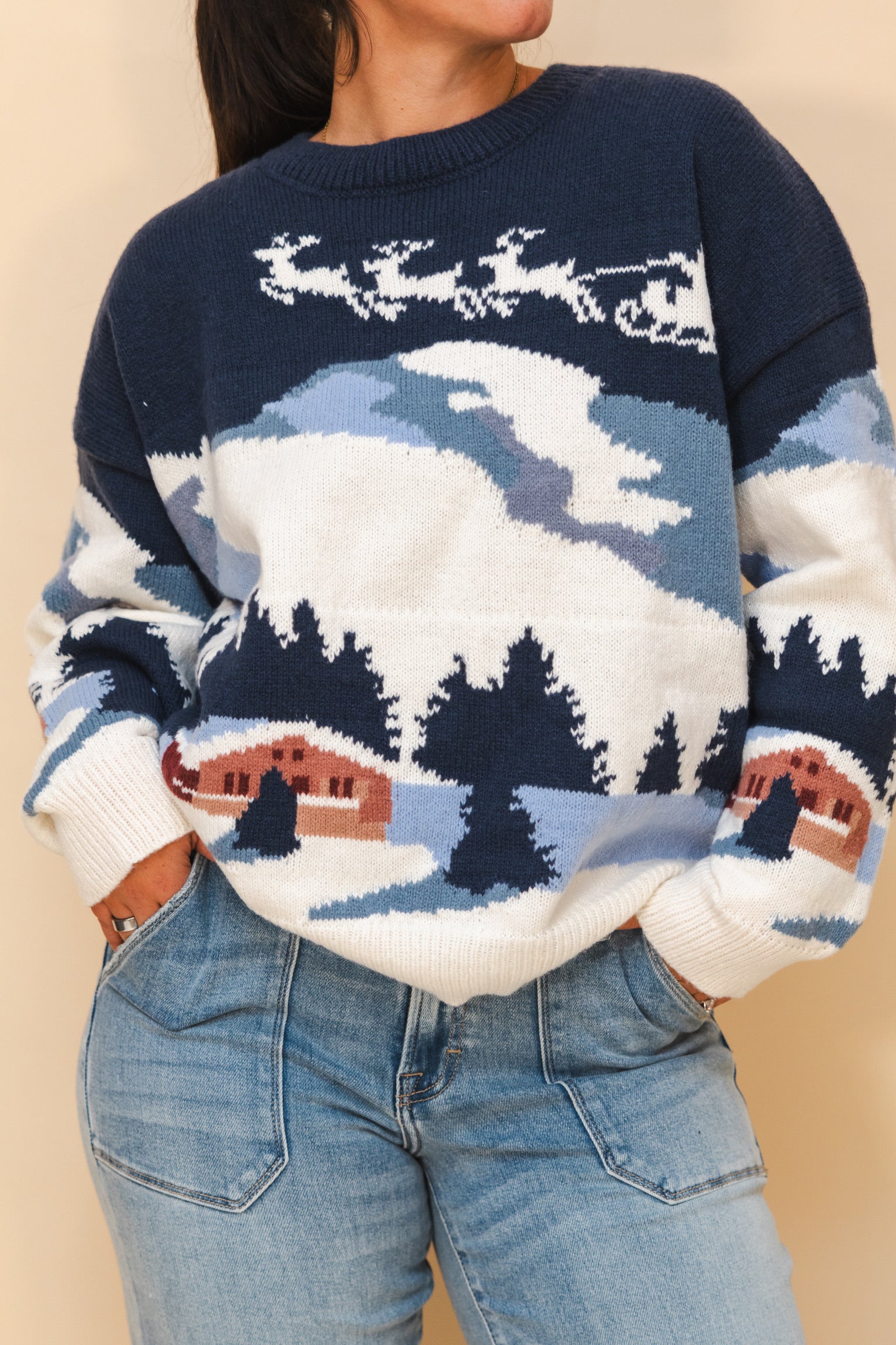 Ski Village Sweater in Navy