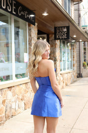 Oleander Strapless Maxi Dress In Cobalt by Elliatt