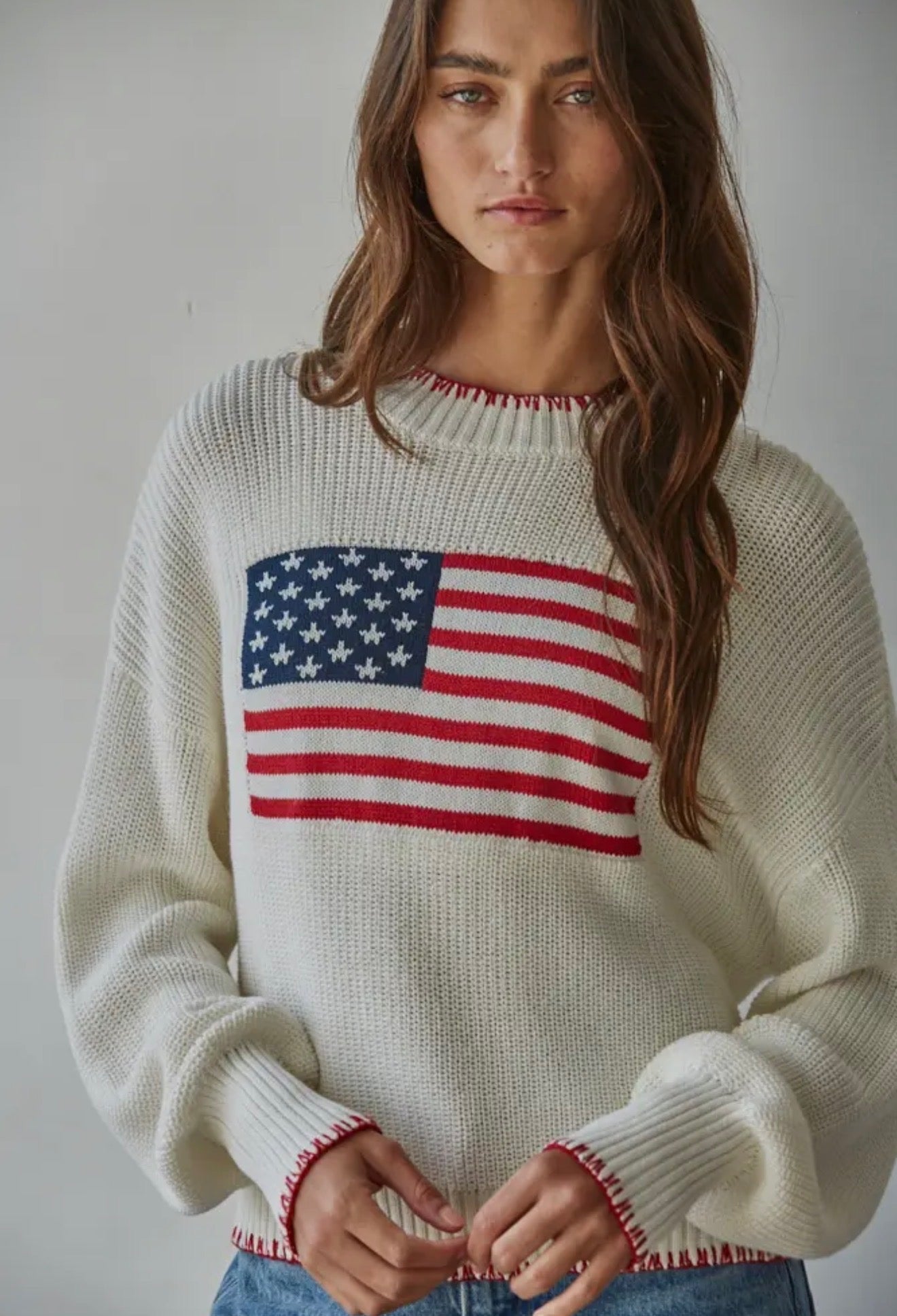 Americana Stitched Sweater