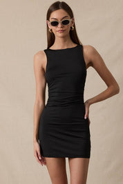 Boat Neck Slim Fit Mini in Black