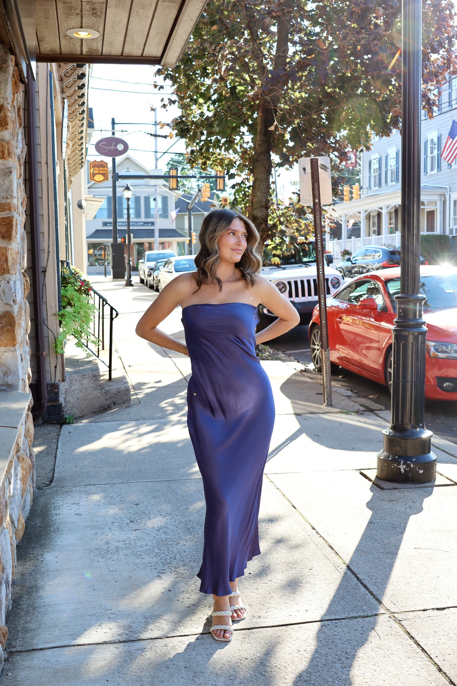 Crystalize Satin Maxi Blue Violet