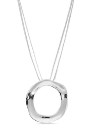 Open Circle Statement Necklace: Silver Plated / One Size