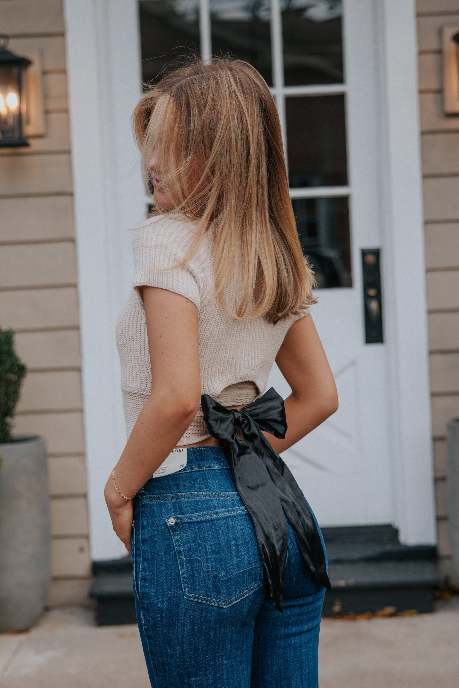 Bree Bow Top Taupe-Black