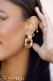 Only Royalty 18k Gold Plated Crystal Earrings: Clear Crystals