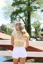 Ready To Go Lace Tee Butter Yellow FP