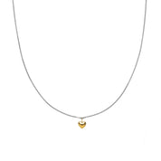 Waterproof Dainty Two-Tone Heart Necklace