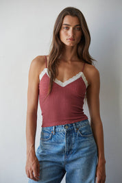Sugar Coated Cami in Maroon