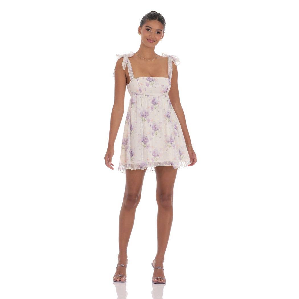 Floral Babydoll Dress in Cream