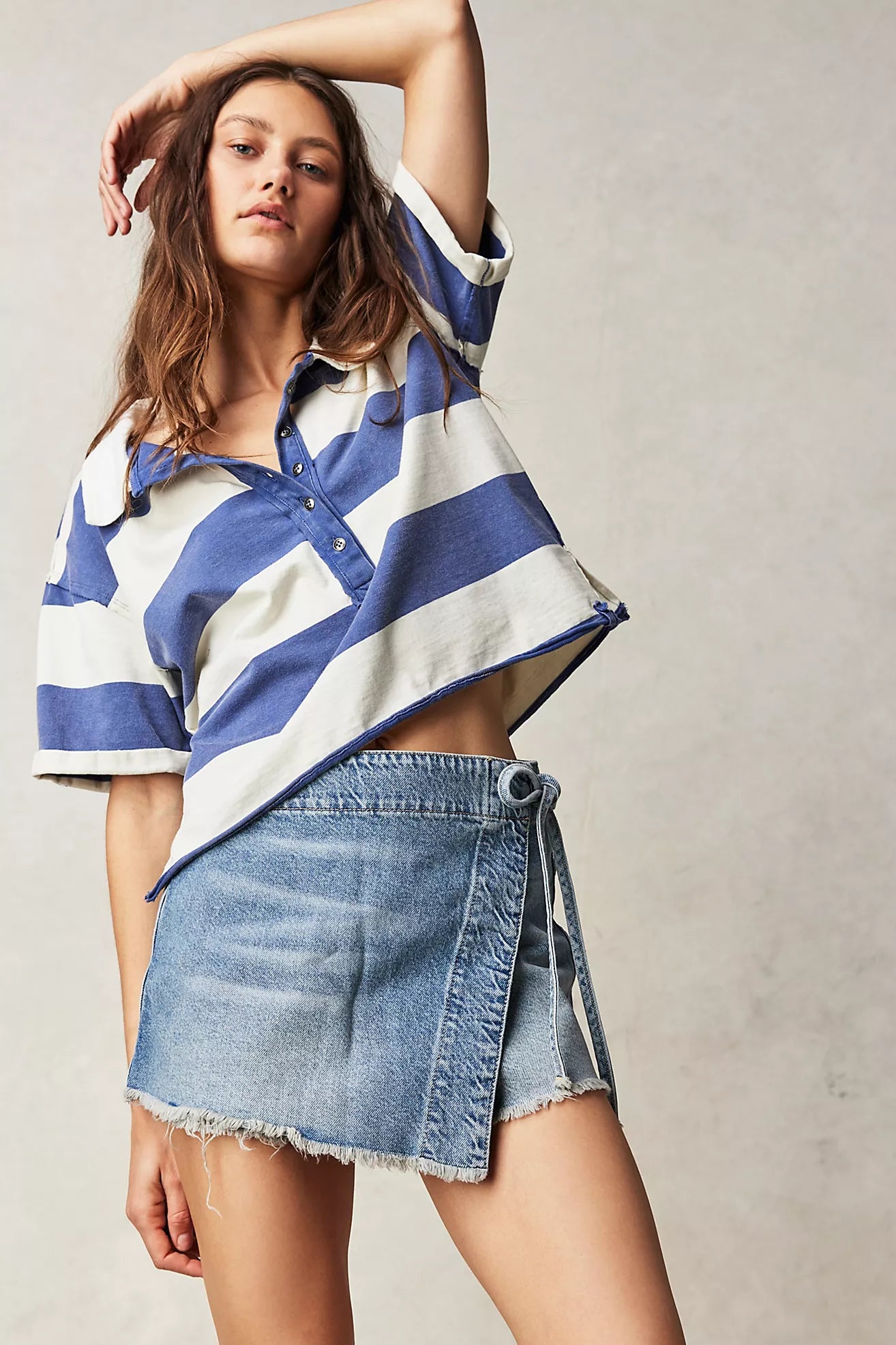 We The Free Emmy Denim Skort - Light Blue Wash
