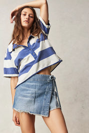 We The Free Emmy Denim Skort - Light Blue Wash