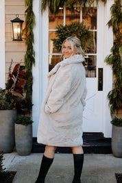 Emery Faux Fur Coat Beige