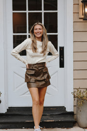 Cargo Girly Faux Leather Skirt