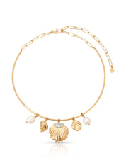 Endless Shores Necklace: Pearl with 18k Gold Plating / One Size