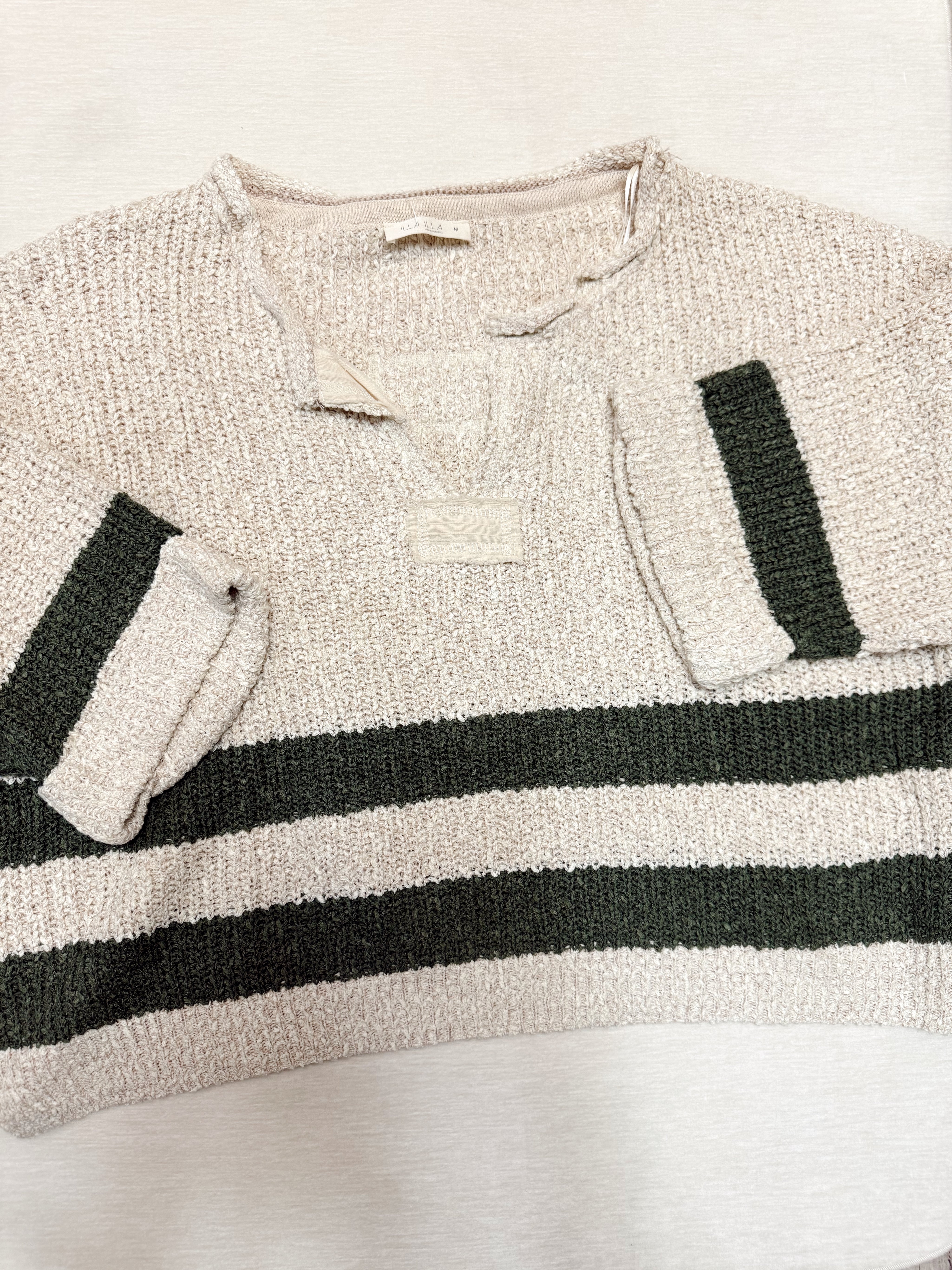 Cider Slouchy Cropped Sweater Olive