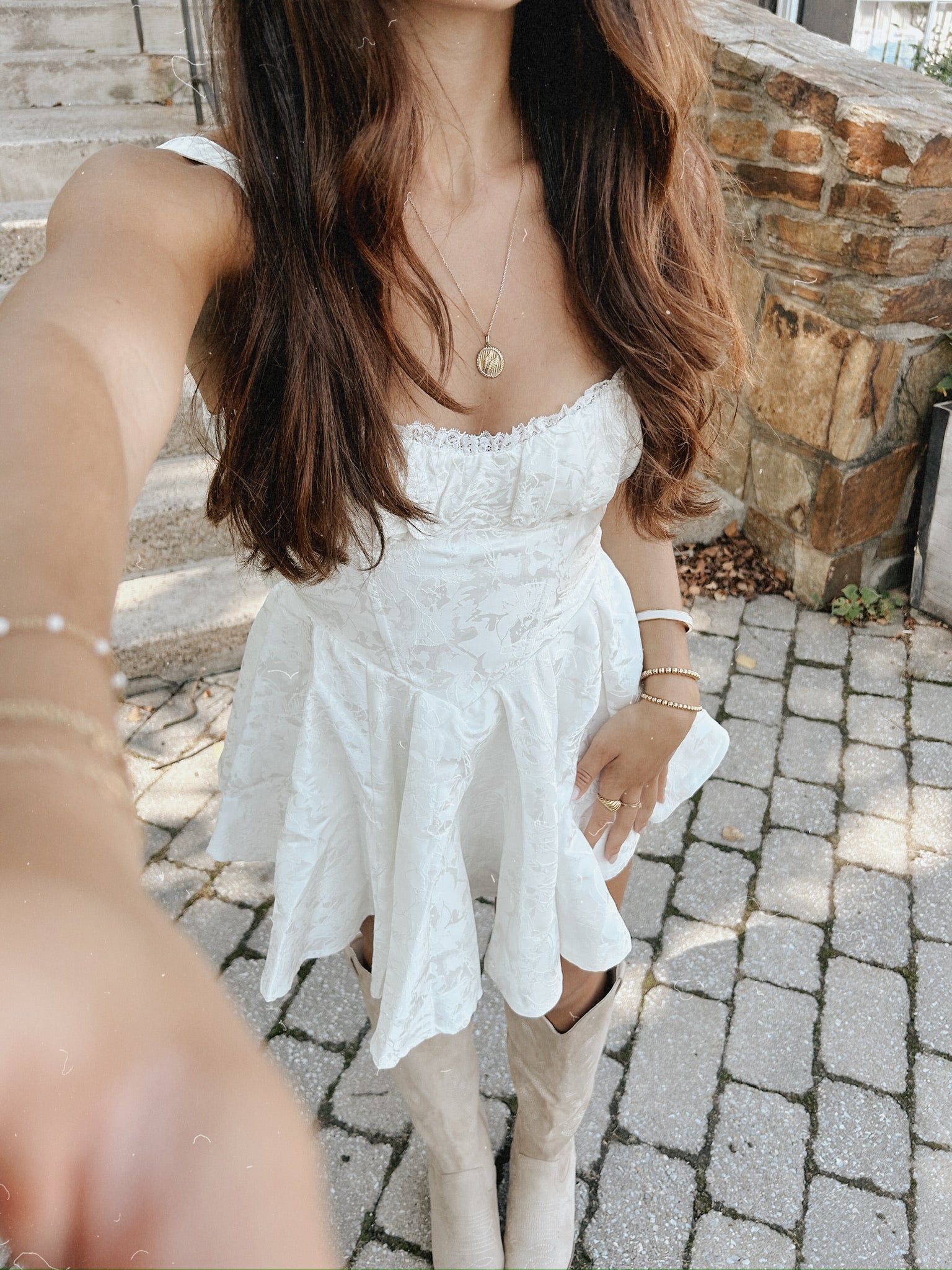 white dress elope Backless Midi White / L line skirt. An Intimate London Elopement for