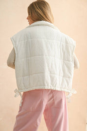 Crochet Lace Puffer Vest