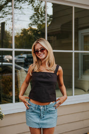 Dani Square Neck Corset | Fudge | Free People