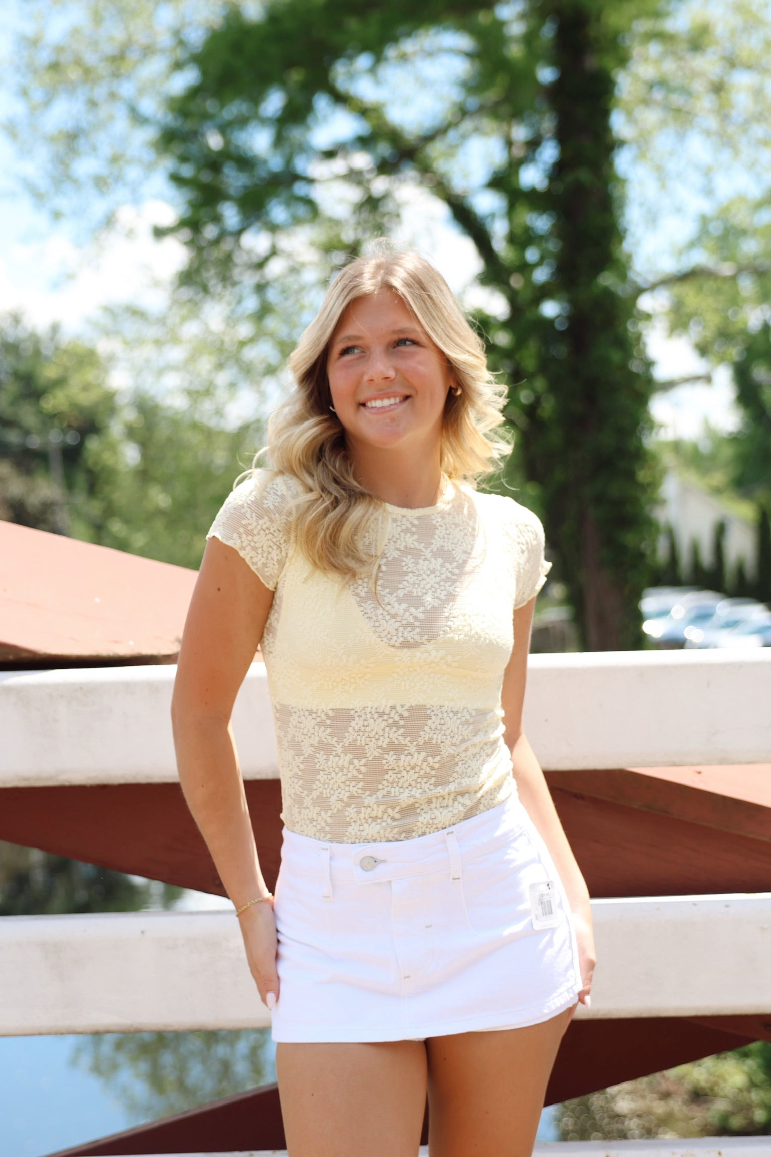 Ready To Go Lace Tee Butter Yellow FP
